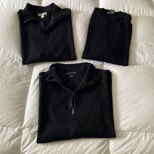Banana Republic black long-sleeve, sweater bundle, size L